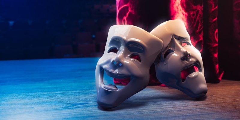 máscaras teatrales de la comedia y la tragedia
