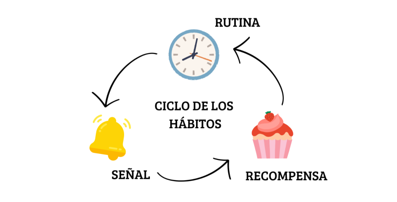 Ilustración del ciclo de los hábitos.